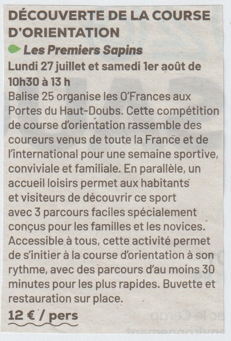 Lehtiartikkelileike O'France 2026